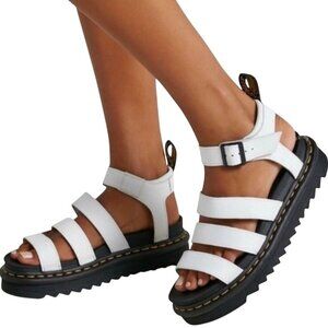 Dr. Martens Blaire White Leather Sandals Size 9